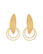Thumbnail for VOJ Gold Polished Stainless Steel Designer Anti Tarnished Earrings - Distacart