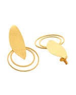 Thumbnail for VOJ Gold Polished Stainless Steel Designer Anti Tarnished Earrings - Distacart
