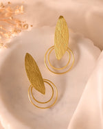 Thumbnail for VOJ Gold Polished Stainless Steel Designer Anti Tarnished Earrings - Distacart