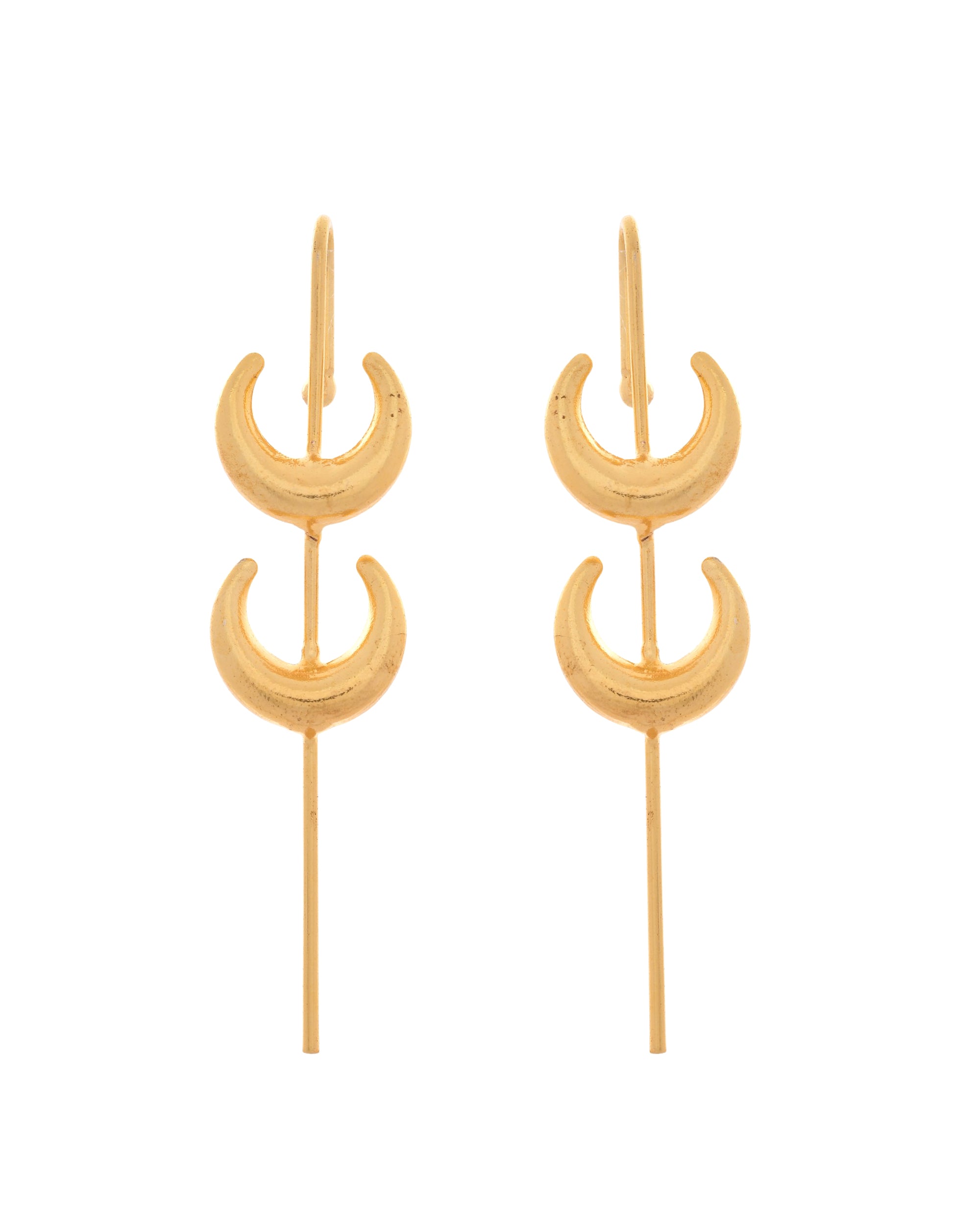 VOJ Gold Polished Moon Shaped Anti Tarnish Ear Cuff - Distacart