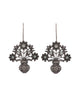 VOJ Silver Plated Floral Shaped Oxidized Drop Earrings - Distacart