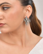 Thumbnail for VOJ Silver Plated Oxidized Kanha Shaped Earrings - Distacart