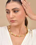 Thumbnail for VOJ Gold Polished Anti Tarnished Twisted Hasli Necklace - Distacart