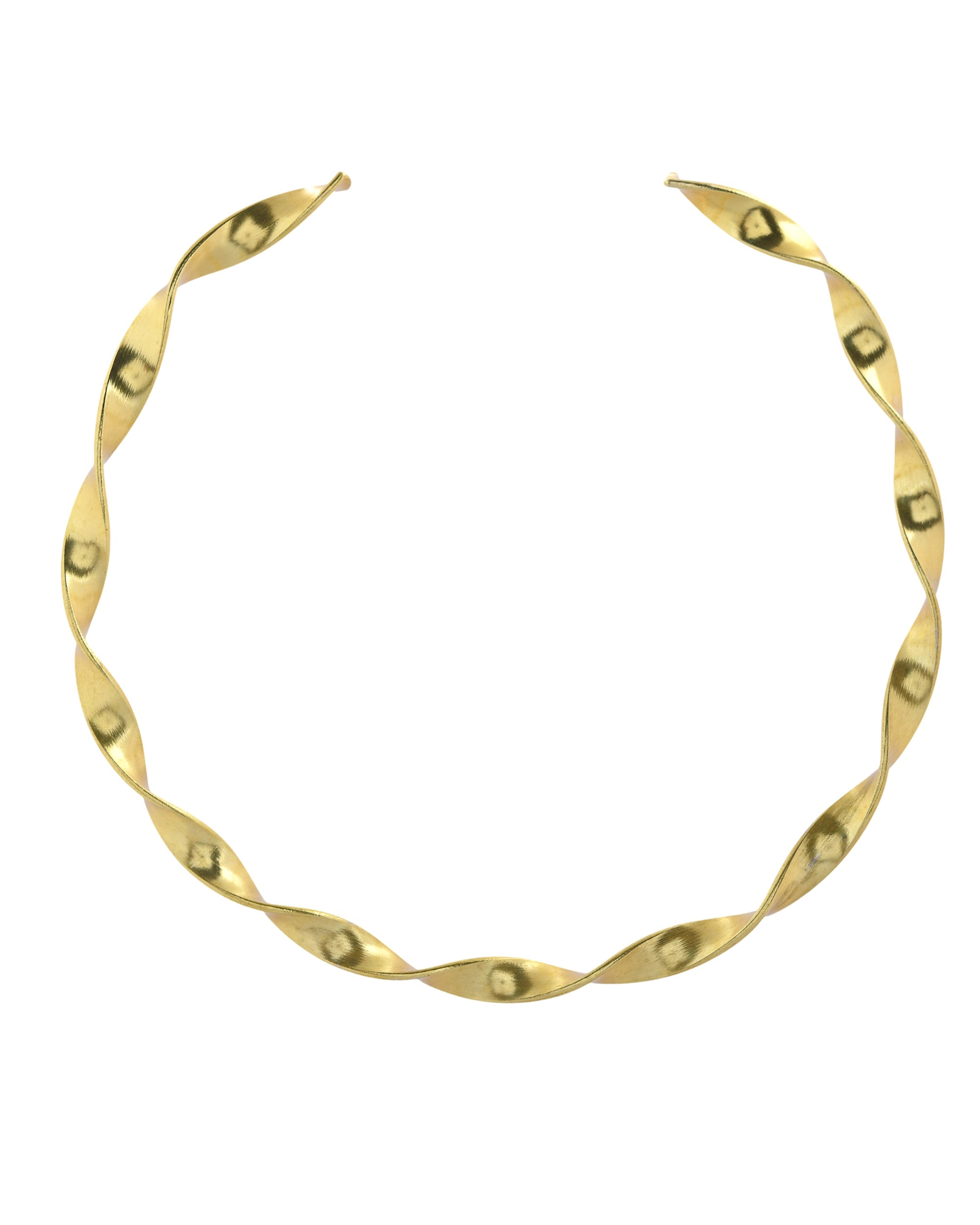 VOJ Gold Polished Anti Tarnished Twisted Hasli Necklace - Distacart