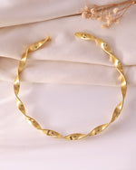 Thumbnail for VOJ Gold Polished Anti Tarnished Twisted Hasli Necklace - Distacart