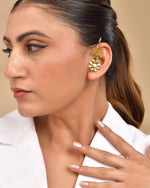 Thumbnail for VOJ Gold Polished Floral Shaped Anti Tarnished Ear Cuff - Distacart