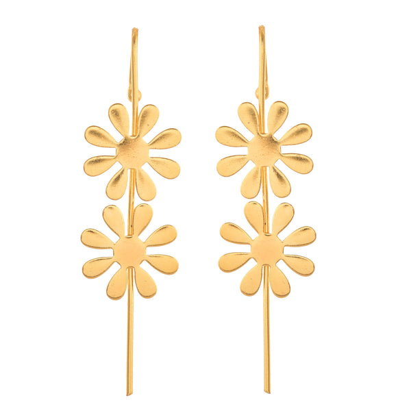 VOJ Gold Polished Floral Shaped Anti Tarnished Ear Cuff - Distacart
