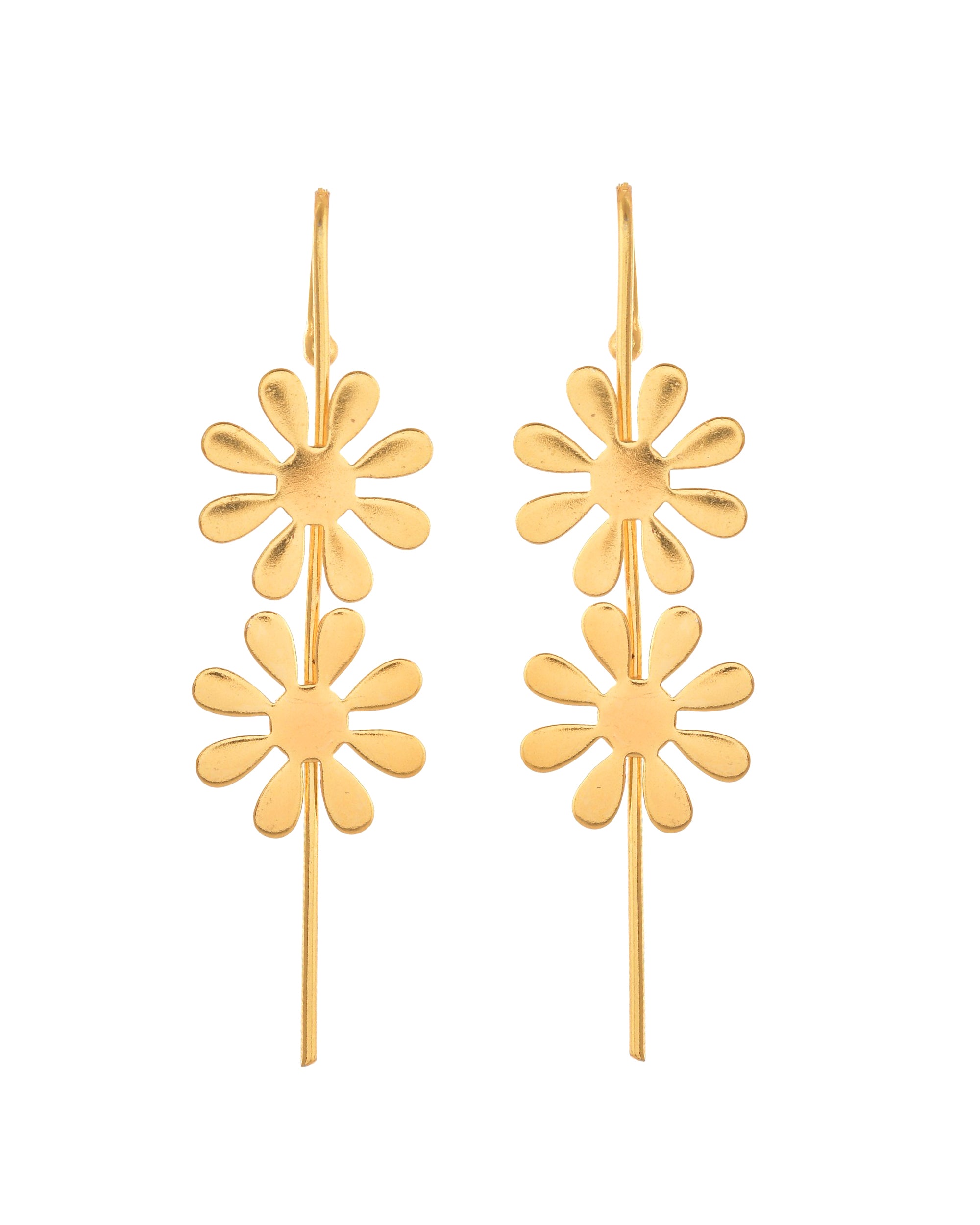 VOJ Gold Polished Floral Shaped Anti Tarnished Ear Cuff - Distacart