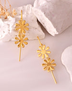 Thumbnail for VOJ Gold Polished Floral Shaped Anti Tarnished Ear Cuff - Distacart