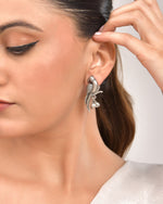 Thumbnail for VOJ Silver Plated Oxidized Parrot Shaped Studs Earrings