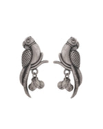 Thumbnail for VOJ Silver Plated Oxidized Parrot Shaped Studs Earrings