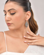 Thumbnail for VOJ Silver Toned Designer Drop Earrings