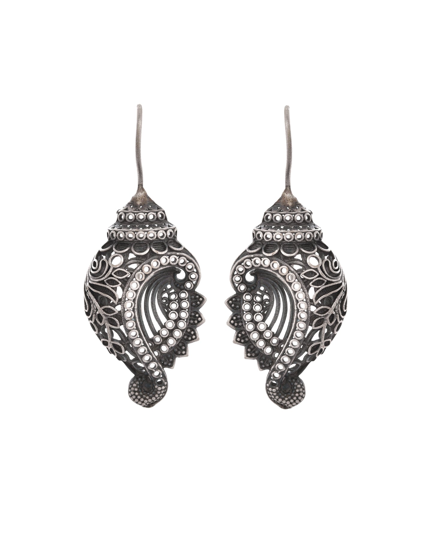 VOJ Silver Toned Designer Drop Earrings - Distacart