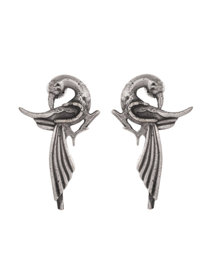 VOJ Silver Plated Bird Shaped Designer Studs Earrings - Distacart