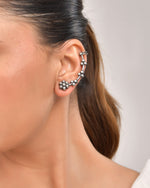 Thumbnail for VOJ Silver Toned Floral Designer Ear Cuff