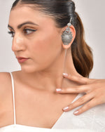 Thumbnail for VOJ Silver Toned Designer Floral Shaped Ear Cuff - Distacart