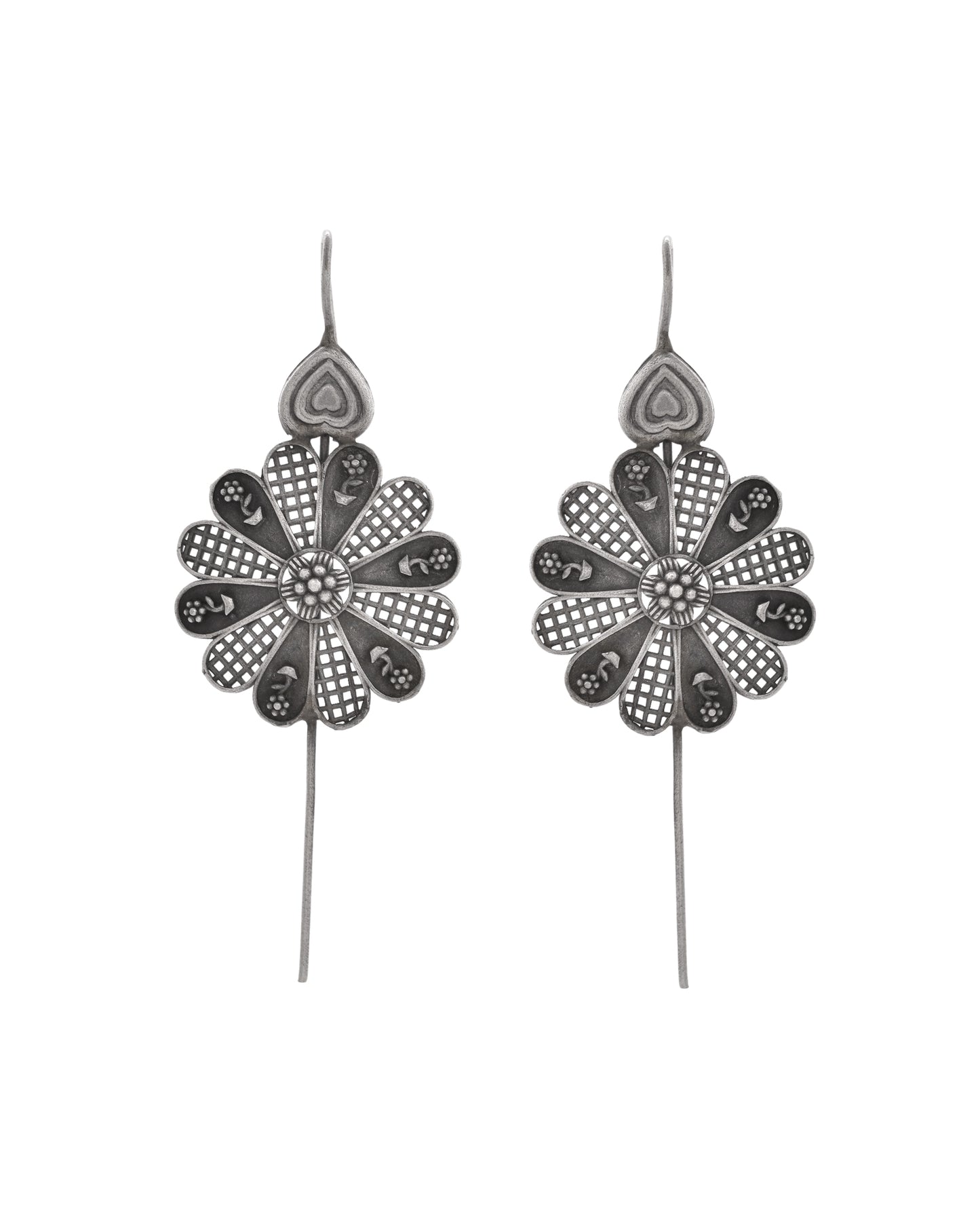 VOJ Silver Plated Flower Shaped Elegant Ear Cuff - Distacart