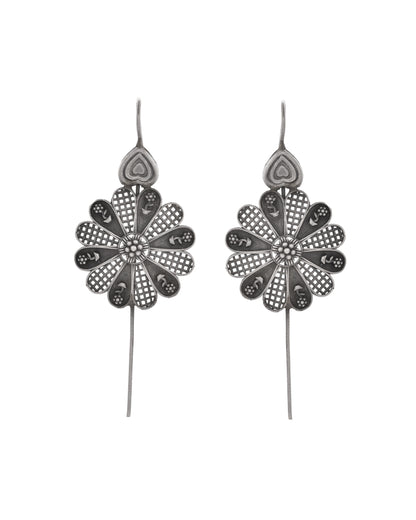 VOJ Silver Plated Flower Shaped Elegant Ear Cuff - Distacart