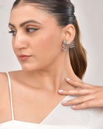 Thumbnail for VOJ Silver Plated Dancing Peacock Shaped Studs Earrings - Distacart