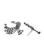 Thumbnail for VOJ Silver Plated Dancing Peacock Shaped Studs Earrings - Distacart