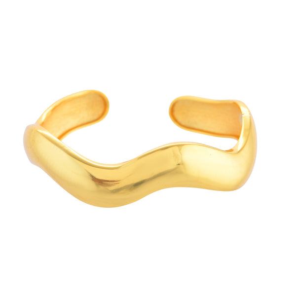 VOJ Gold Polished Anti Tarnished Twisted Cuff Bracelet For Women - Distacart