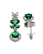 Thumbnail for VOJ Silver Plated Green Floral Ad Jewellery Set - Dista
