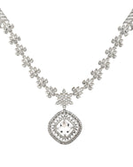 Thumbnail for VOJ Silver Plated Square Stone Studded Jewellery Set