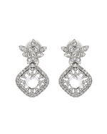 Thumbnail for VOJ Silver Plated Square Stone Studded Jewellery Set