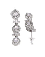 Thumbnail for VOJ Silver Plated Ad Stone Studded Floral Jewellery Set - Dista