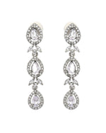 Thumbnail for VOJ Silver Plated Ad Stone Studded Floral Jewellery Set - Dista