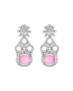Thumbnail for VOJ Silver Plated Designer Oval Stone Ad Necklace Set