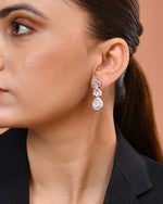 Thumbnail for VOJ Silver Toned Baby Pink Ad Studs Earrings - Dista