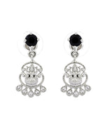 Thumbnail for VOJ Silver Plated Ad Black Stone Temple Jewellery Set - Dista
