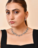 Thumbnail for VOJ Silver Plated Ad Stone Temple Jewellery Set - Dista