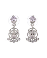 Thumbnail for VOJ Silver Plated Ad Stone Temple Jewellery Set - Dista