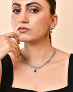 Thumbnail for VOJ Silver Plated Purple Drop Shaped Ad Jewellery Set - Dista