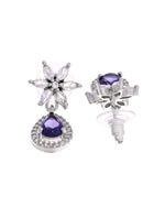 Thumbnail for VOJ Silver Plated Purple Drop Shaped Ad Jewellery Set - Dista