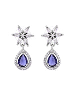 Thumbnail for VOJ Silver Plated Purple Drop Shaped Ad Jewellery Set - Dista