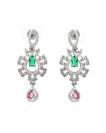 Thumbnail for VOJ Silver Plated Ad Stone Studded Designer Necklace Set - Dista