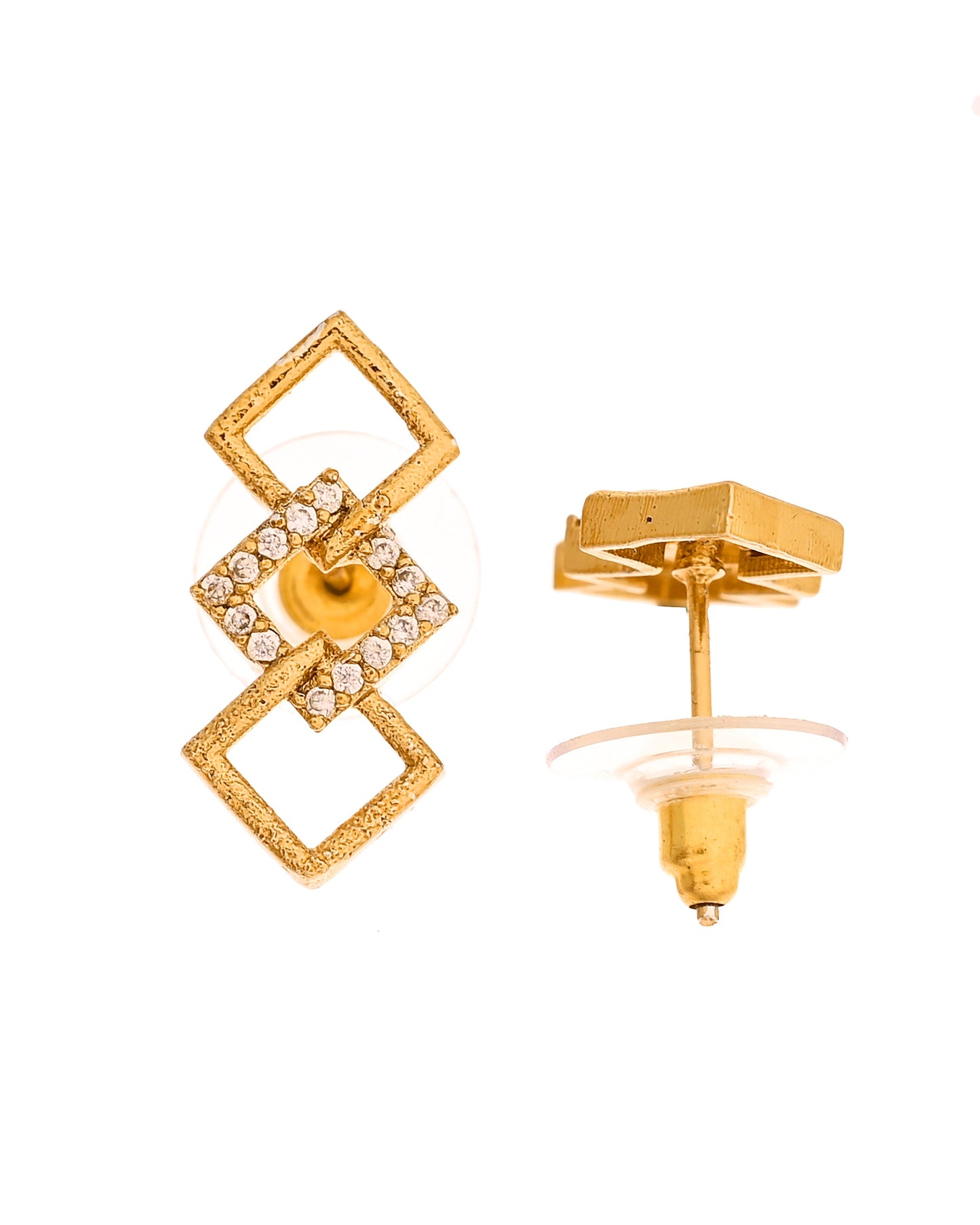 VOJ Gold Plated Geometric Shaped Ad Jewellery Set - Dista