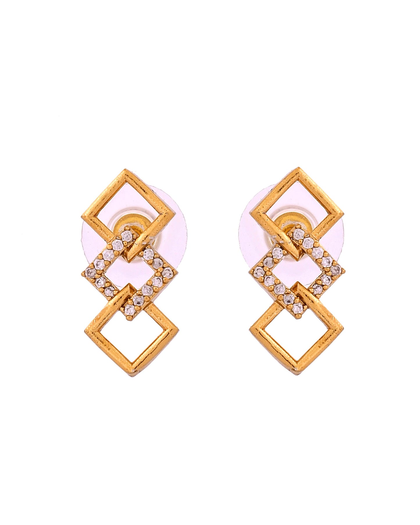 VOJ Gold Plated Geometric Shaped Ad Jewellery Set - Dista