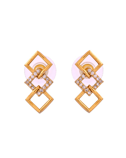 VOJ Gold Plated Geometric Shaped Ad Jewellery Set - Dista