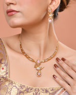 Thumbnail for VOJ Gold Plated Bird Shaped Designer Ad Necklace Set - Dista