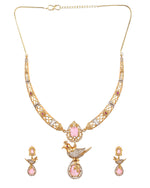 Thumbnail for VOJ Gold Plated Bird Shaped Designer Ad Necklace Set - Dista