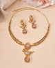 VOJ Gold Plated Bird Shaped Designer Ad Necklace Set - Dista