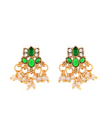 Thumbnail for VOJ Gold Tone Green Floral Necklace Set - Dista