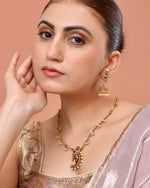 Thumbnail for VOJ Gold Plated Antique Design Ruby Red Jewellery Set
