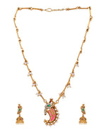 Thumbnail for VOJ Gold Plated Antique Design Ruby Red Jewellery Set
