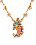 Thumbnail for VOJ Gold Plated Antique Design Ruby Red Jewellery Set