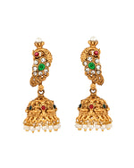 Thumbnail for VOJ Gold Plated Antique Design Ruby Red Jewellery Set